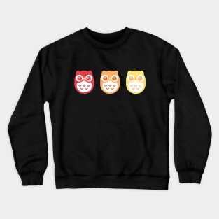 Red Orange Yellow Baby Owls Crewneck Sweatshirt